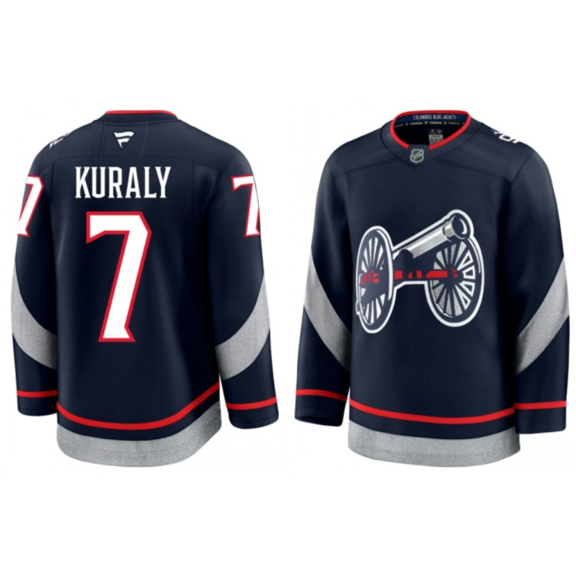 Sean Kuraly #7 Columbus Blue Jackets 2025 Stadium Series Premier Breakaway Jersey