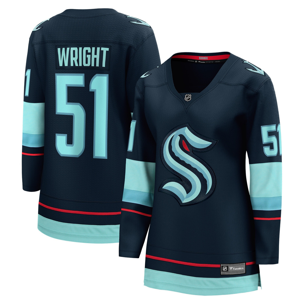 Shane Wright #51 Seattle Kraken Deep Sea Home Premier Breakaway Jersey - Blue