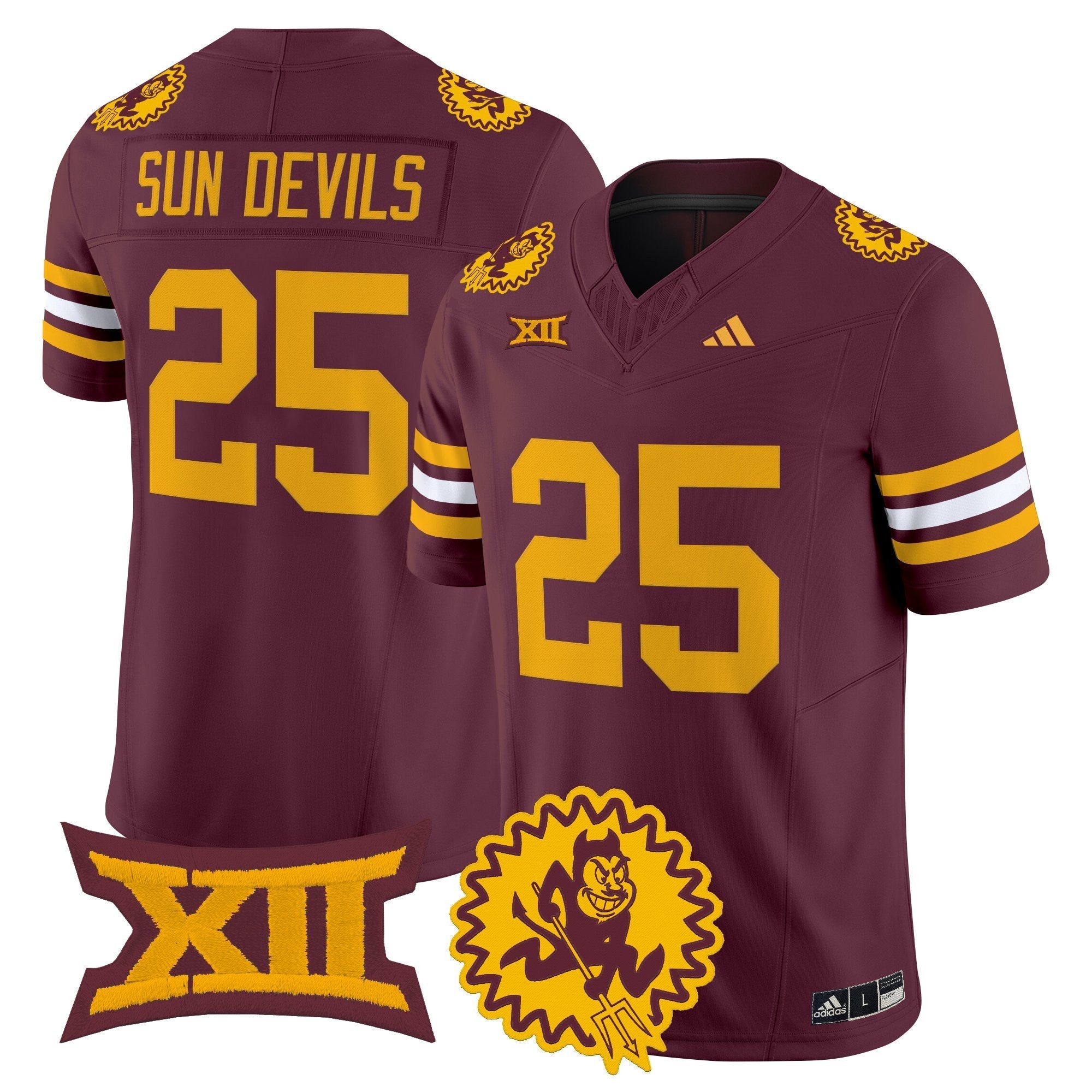 Sun Devils ASU 1975 Throwback Jersey Stitched - Maroon