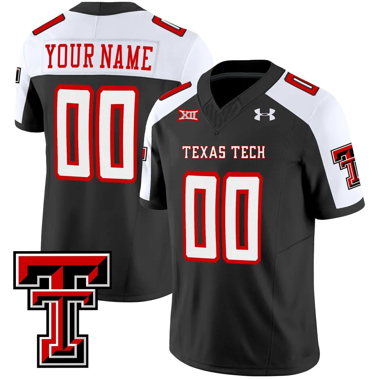 Texas Tech Red Raiders Black Custom College Game Jersey