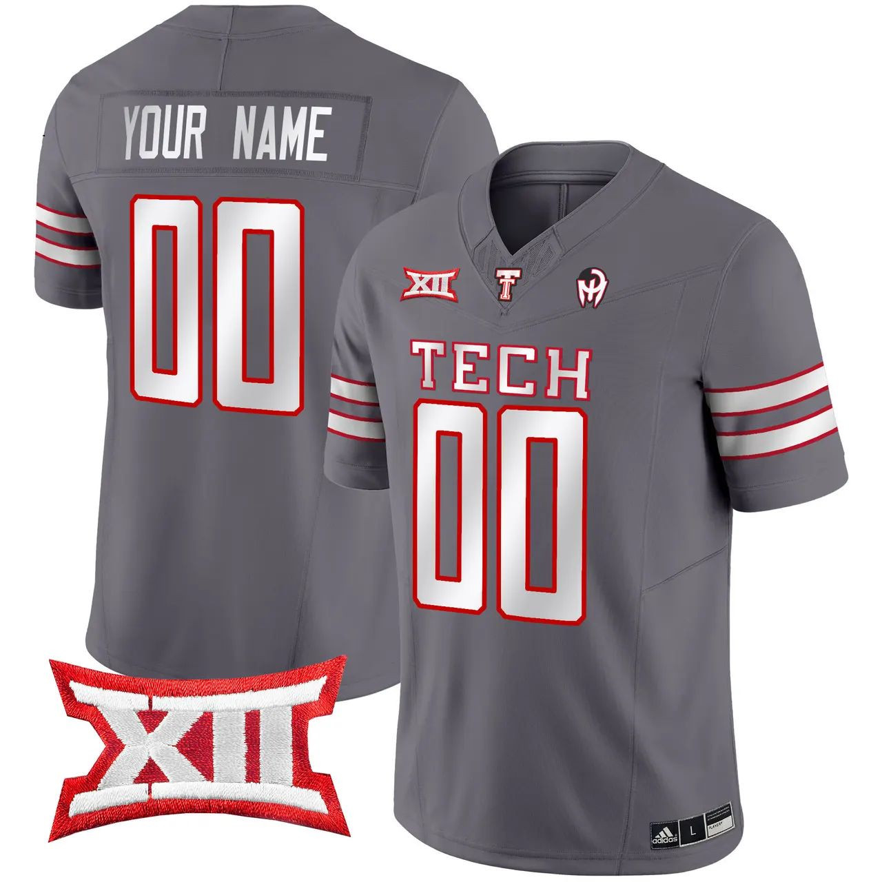 Texas Tech Red Raiders Grey Custom 2024 Patrick Mahomes Symbol College Game Jersey